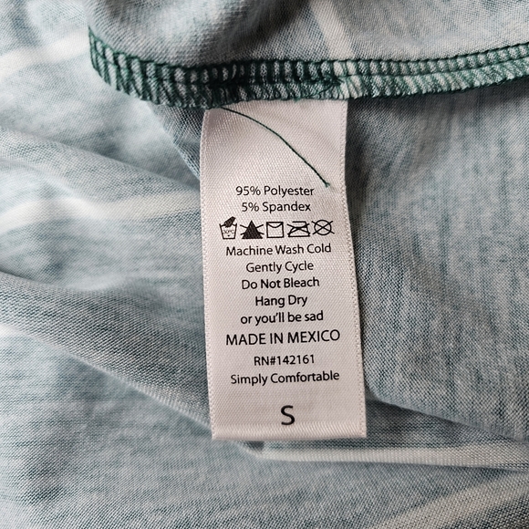 Pine Green with White Stripes Long Sleeve Tee Shirt - Picture 3 of 6